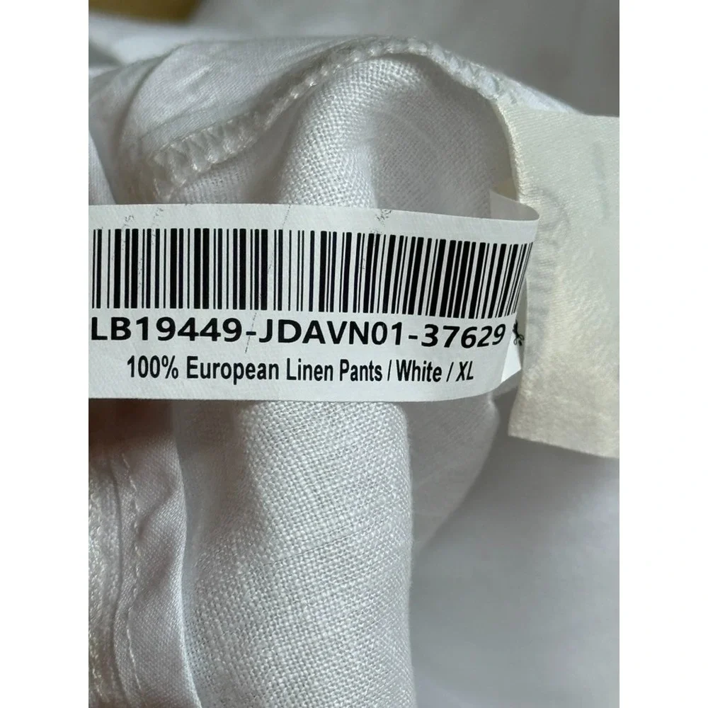 EUC Quince 100% European Linen Pants Womens Size XL White Pull on Quiet Luxury